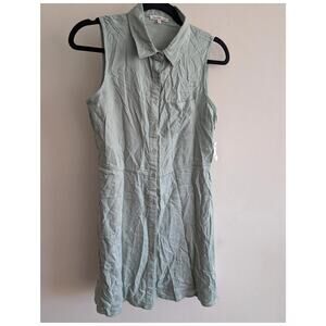 Charlotte Russe Women's Button Front Shirt Dress Sleeveless Mint Green Size S